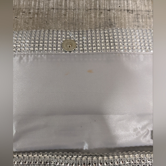 Rhinestone Silver Small Bag with Optional Cross Body Chain - Picture 7 of 7